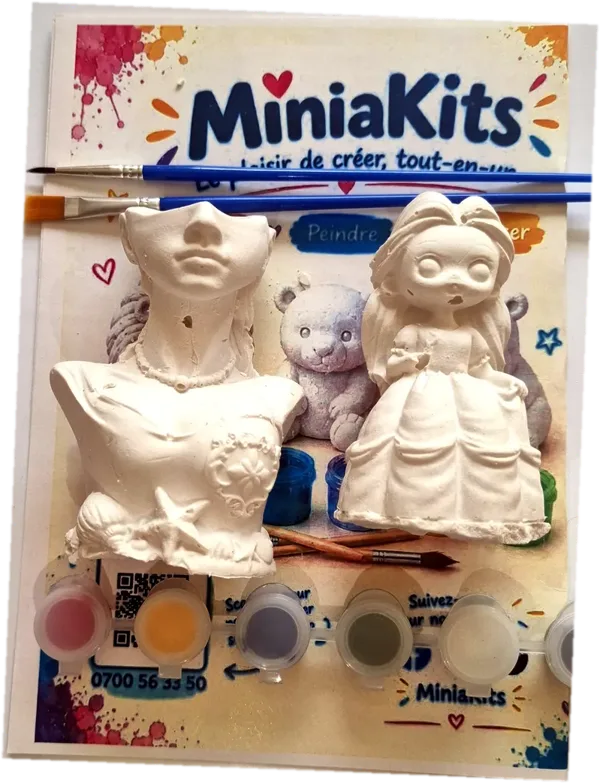MiniaKits Character duo kit – plaster figurines to paint with paints and brushes